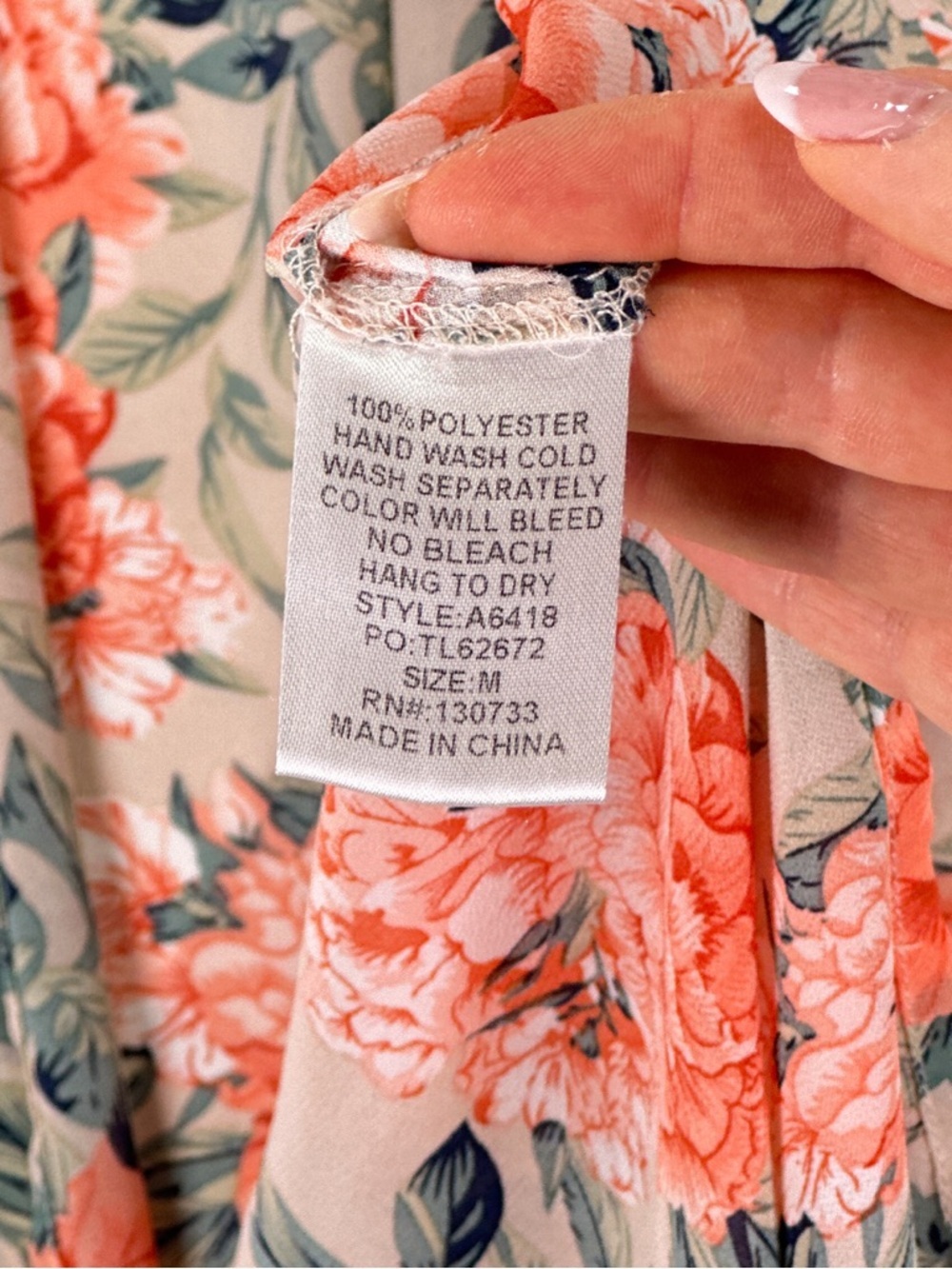 UMGEE Mixed Print Floral Leopard Open Front Kimono Cardigan Peach Cream Size M - Picture 4 of 9